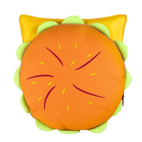 Qufoidium Cheeseburger Backpack, Hamburger Burger - Novelty Funny Yellow Casual Daypack, Cute Food-Shaped Gift for Burger Lovers, Quirky Present for Daily Use & Fun Outings