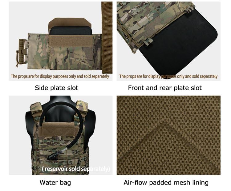 Camo Tactical Molle Vest for Men Airsoft Lightweight Modular Breathable Quick Release Hunting Vest