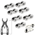 ENASGLOO 8 Pairs Reusable Bicycle Missing Link + Bike Chain Plier for 10 Speed