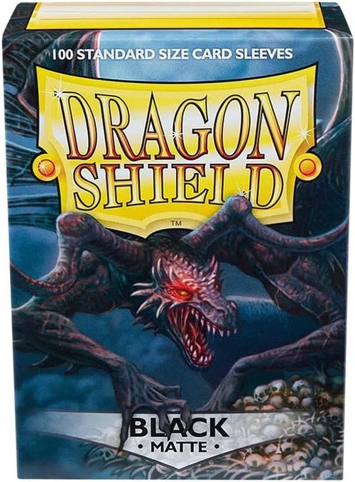 Dragon Shield Outer Sleeves - Matte Black 100 Ct - Durable Card Sleeves for Pokémon, Magic: The Gathering & More
