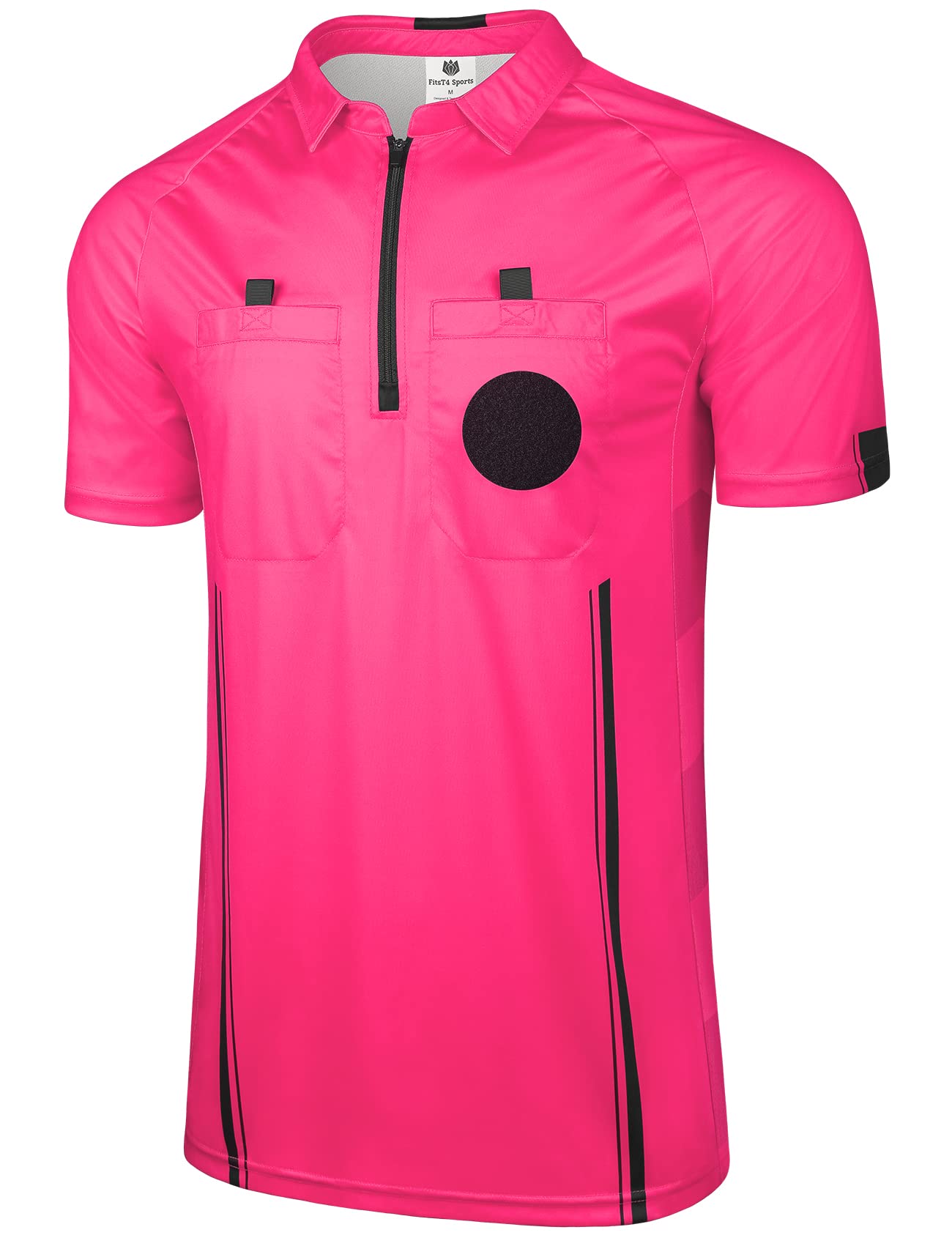 FitsT4 Sports Pro Soccer Referee Jersey Short Sleeve Ref Shirts New-Pink Medium