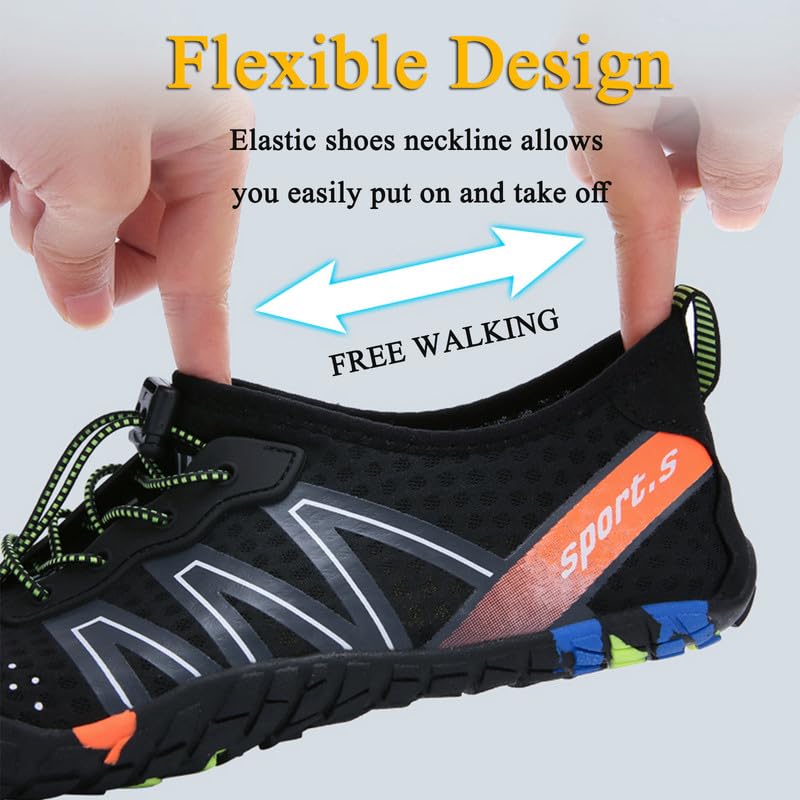 Water Shoes Men Women Barefoot Aqua Swim Pool Beach Quick Dry Shoes - Purple, 8.5 Women/7.5 Men