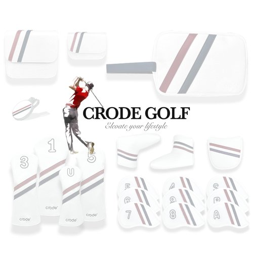 CRODE Golf Ball Bag and Tee Holder with Ball Marker, 3 in 1 Golf Ball Storage Carry Pouch, Premium Leather (2-Ball)
