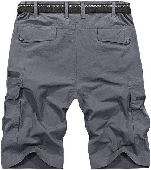 Jessie Kidden Men's Lightweight Water-Resistant Fishing & Hiking Shorts - Expandable Waist, Quick Dry