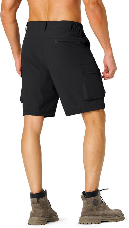 Hugut Men's Hiking Cargo Shorts - Quick Dry Lightweight Travel Shorts with Multi Pockets | Ideal for Fishing, Camping, Golf