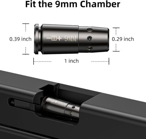 EZshoot Bore Sight Laser 9mm/223 5.56mm/243 308/12-Gauge Red Laser Boresighter with Portable Tin Case and Extra Batteries