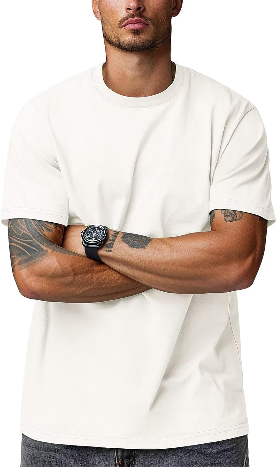 Zengjo Men's Crewneck T-Shirts - Soft Triblend Basic Tees for Ultimate Comfort | Relaxed Fit