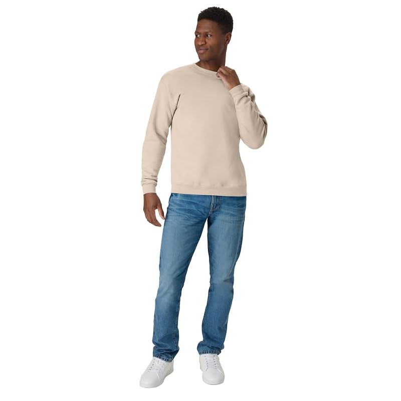 Hanes EcoSmart Fleece Sweatshirt for Women – Sand, Size Large, 1–2 Pack
