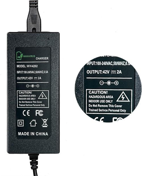 42V 2A Charger - Smart Power Supply for 36V Lithium Battery | Compatible with 8mm & 5.5mm DC Connectors