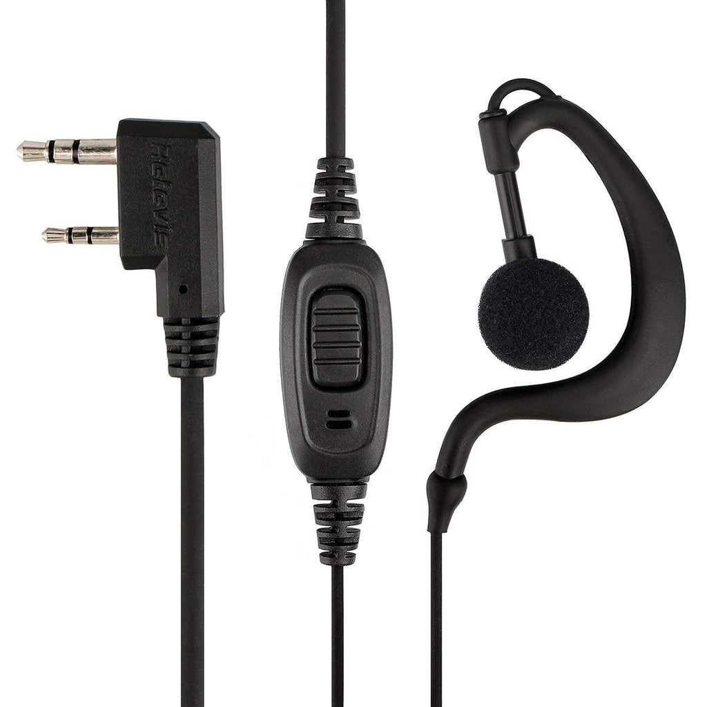 Retevis Case of 10, Two Way Radio Earpiece with Mic Single Wire Earhook Headset for RT22 RT21 RT68 RT68H H777 H777H RT86A RT86S, Compatible with Pxton, Baofeng BF-888S/BF-T26, Kenwood Walkie Talkies