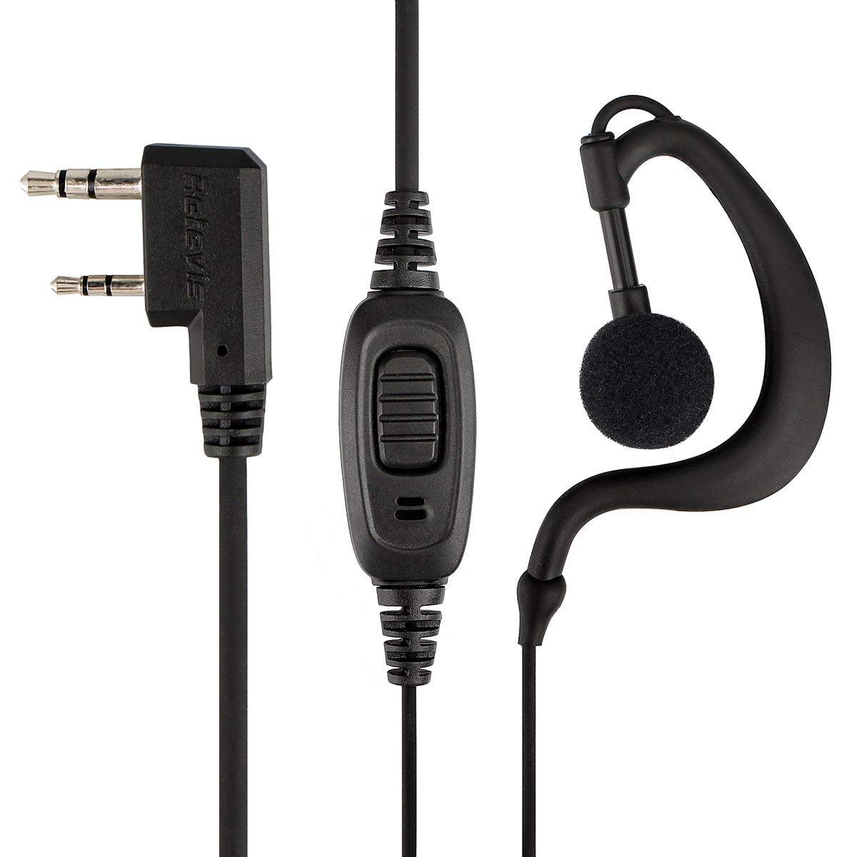 Retevis Case of 10, Two Way Radio Earpiece with Mic Single Wire Earhook Headset for RT22 RT21 RT68 RT68H H777 H777H RT86A RT86S, Compatible with Pxton, Baofeng BF-888S/BF-T26, Kenwood Walkie Talkies