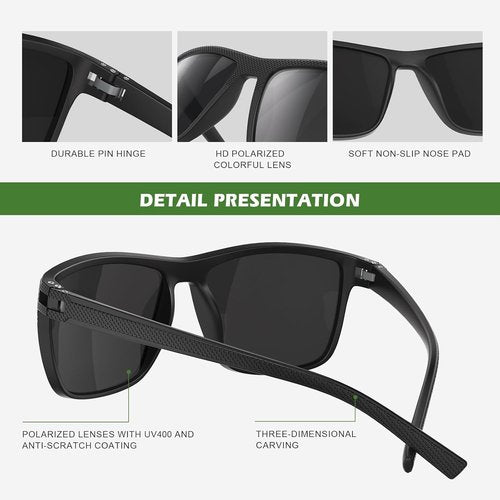 Fanshen Polarized Sports Sunglasses - UV Protection, Lightweight Design for Men | Ideal for Driving, Fishing, Golf, Cycling
