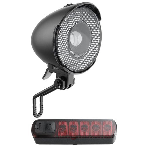 New 350Lumen High Brightness Headlights Front/Rear Bicycle Light Assembly (1 Headlight, 1 Taillight) Retro Bicycle Headlights Classic Retro Night Cycling Safety Bicycle