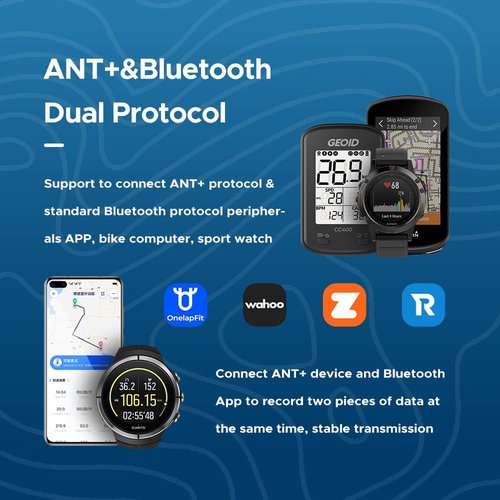 GEOID CS600 Cadence Sensor - Wireless ANT+/Bluetooth RPM Monitor for Cycling | Compatible with iOS/Android
