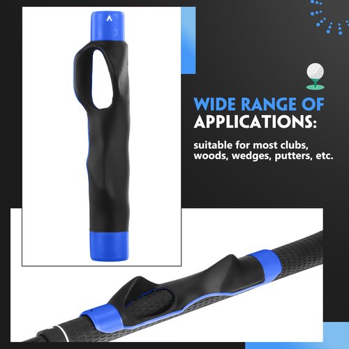 Seenelling 3 Pack Golf Grip Trainers, Golf Training Aid, Swing Trainer Club Grips Accessories for Right Handed Club Grip Equipment to Help Correct Hand Position (Blue)