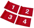 Numbered Solid Golf Flag with Tube Inserted,8” L x 6”H Mini Putting Green Flags for Yard Indoor Outdoor Backyard Garden, 420D Nylon Mini Pin Flags(Red Flags 4 Sets #1,2,3,4)