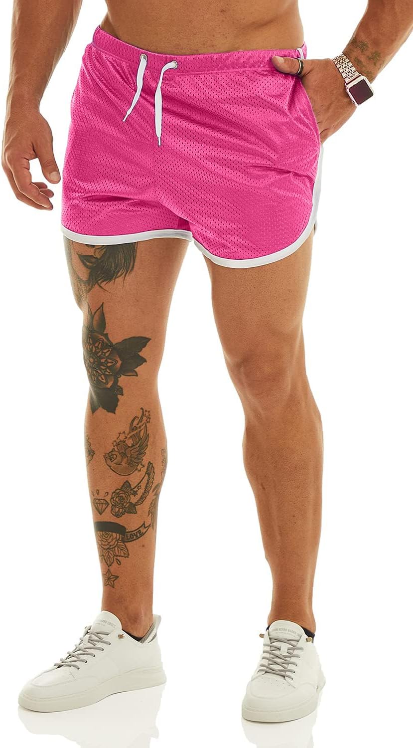 Ouber Men's Fitted Workout Shorts - Bodybuilding & Running with Pockets | Comfortable & Stylish