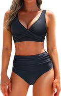 Yonique Women's High Waisted Bikini Set - Tummy Control & Full Coverage Swimsuit
