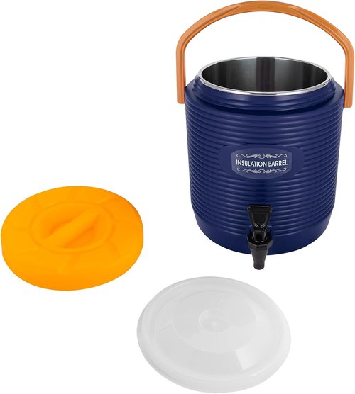 Insulated Beverage Dispenser - 3 Gallon Portable Hot & Cold Drink Cooler | Stainless Steel Interior (Blue)