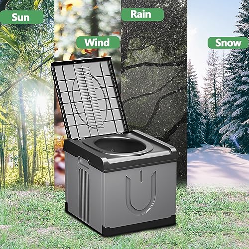 Square Portable Camping Toilet for Adults Foldable & Heavy Duty - GLXPJU
