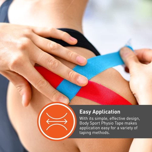 Body Sport Physio Tape, Kinesiology Tape to Support Muscles and Joints - 2 in x 5.5 yds - Black
