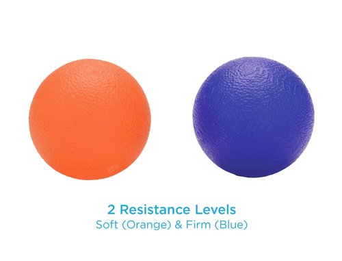 NOVA Therapy Exercise Stress Round Ball - Medium Resistance Stress Balls for Adults & Grip Strengthening, Color Orange