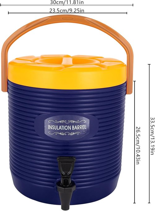 Insulated Beverage Dispenser - 3 Gallon Portable Hot & Cold Drink Cooler | Stainless Steel Interior (Blue)