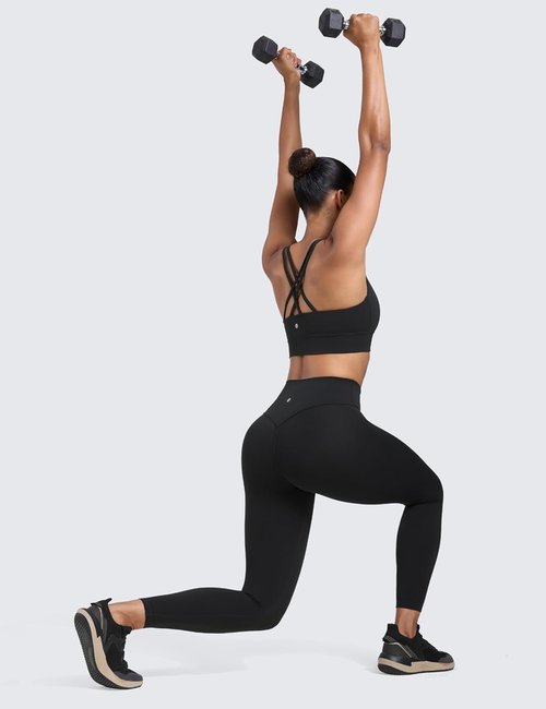 CRZ YOGA Workout Leggings - Secretsculpt Butterlift Design | No Front Seam, High Waisted, 25" Length