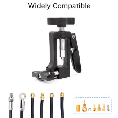 ALEOED 2 in 1 Upgraded Needle Driver Insertion Tool with Hydraulic Hose Cutter for Bike MTB Road Bicycle Olive Banjo Fitting Insert Install