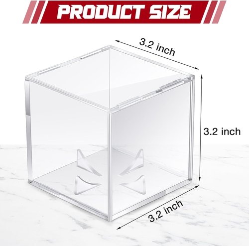 Chumia Baseball Display Cases - Clear Acrylic Holder with UV Protection | 12 Pack Autograph Storage Boxes