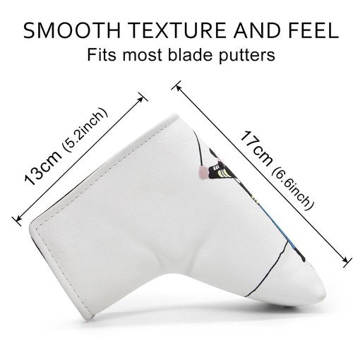 Barudan Golf Funny Putter Head Cover Headcover Premium Leather Golf Blade Putter Cover Magnetic Gift for Men Golfer