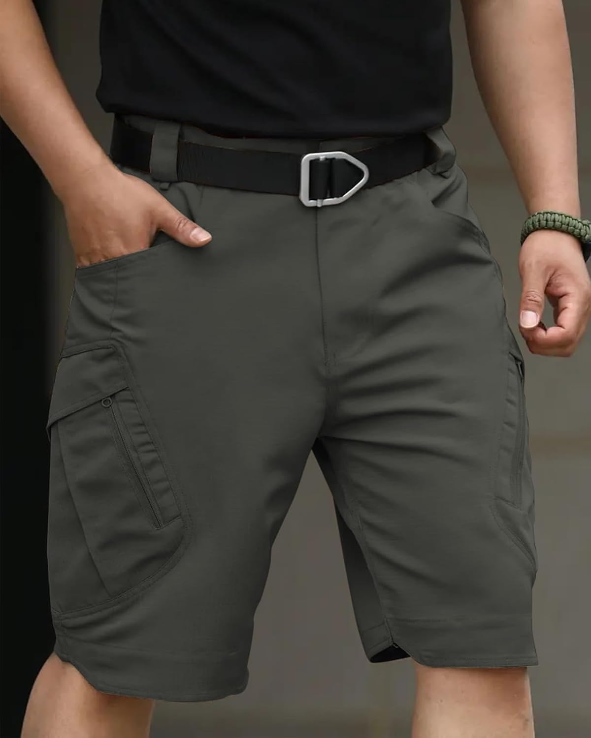 Whox Men's Tactical Cargo Shorts - Waterproof Hiking Shorts with 6 Pockets | Casual Work & Fishing Wear