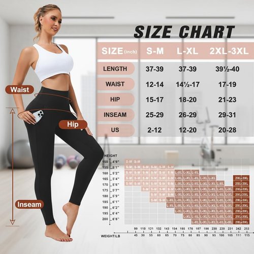 NEW YOUNG Leggings for Women - High Waisted Tummy Control | 3 Pack with Pockets for Yoga & Workout
