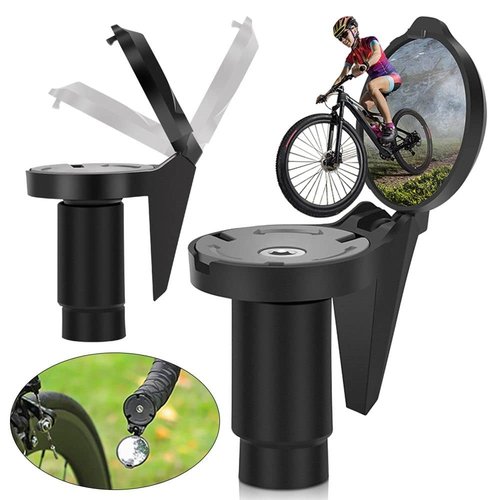 2PCS Bicycle Handlebar Blockage Folding Rearview Mirror Road Handlebar Blockage Convex Reflector Mountain Bike Equipment