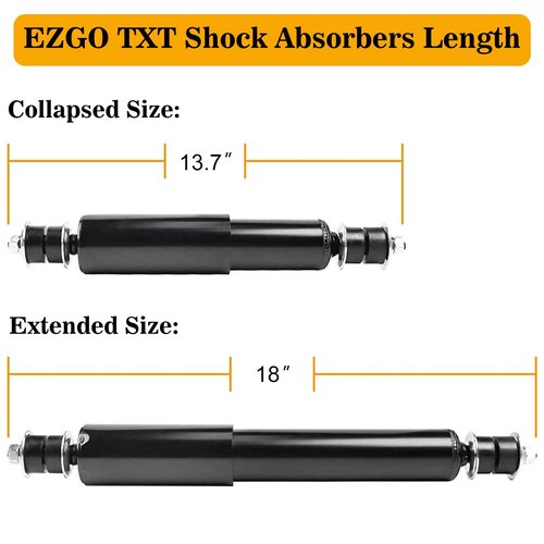 EZGO TXT Shocks 1994-Up Gas and Electric EZGO TXT Front or Rear Shock Absorbers EZGO TXT Medalist Golf Carts Replaces OEM #70248-G01, 76418-G01, 70324-G01,Nivel Part #5006