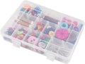 Clear Plastic Organizer Box by [Brand Name] - 18 Grids with Dividers for Crafts, Jewelry & Fishing | 7.9 x 6.2 x 1.2 in