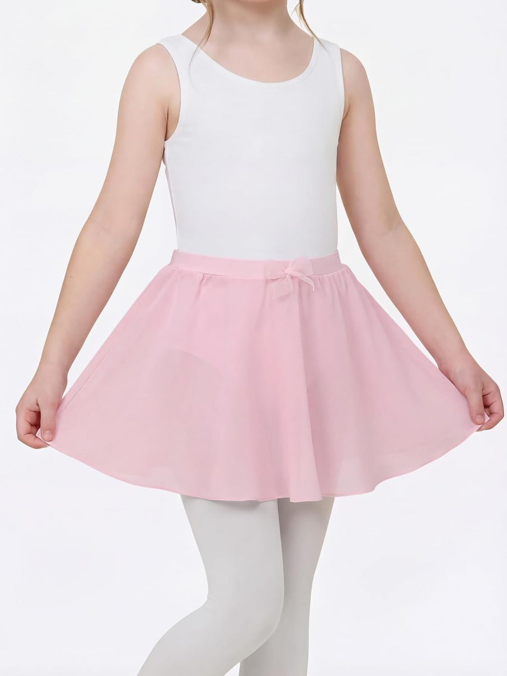 Stelle Girls Ballet Skirt - Chiffon Dance Skirt with Mesh Bowknot | Elastic Waist Pull-On Design