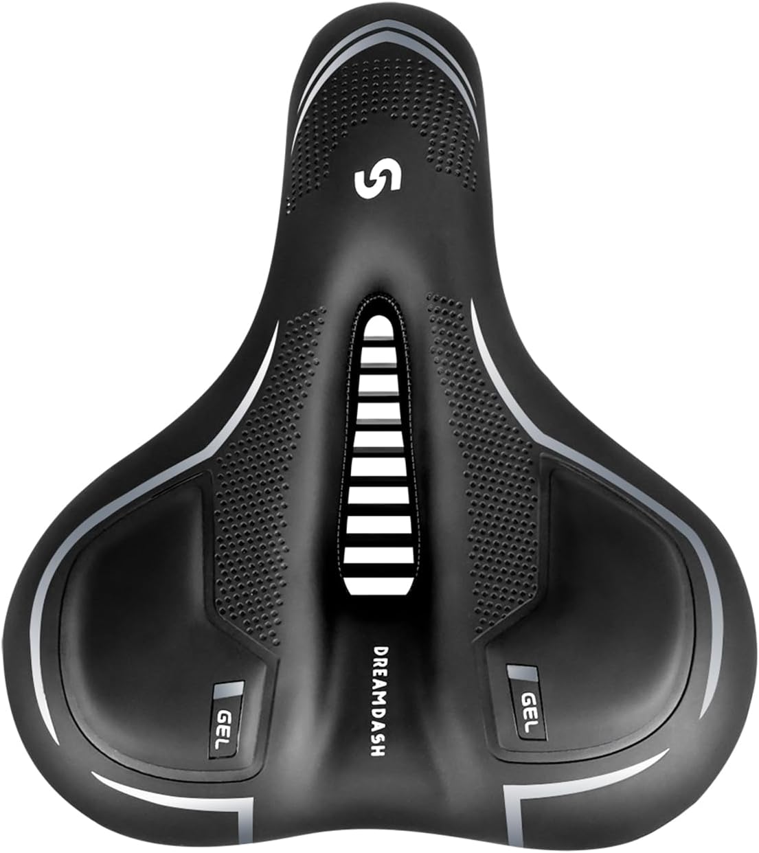 Skiennix Bicycle Saddle - Waterproof PU Design | Shock-Absorbing Memory Foam & Silicone Gel | 25 x 21 cm