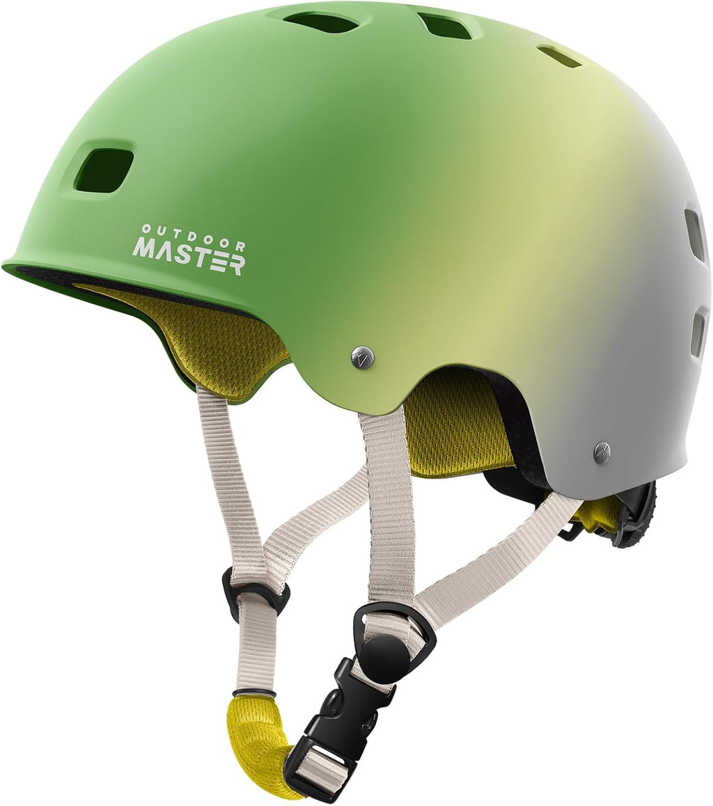 OutdoorMaster Skateboard Cycling Helmet - Multi-Sport Ventilation with Removable Liners for All Ages