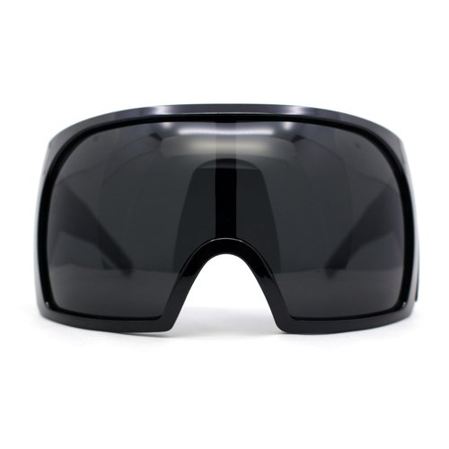 SA106 Super Oversized XXL Goggle Style Wrap Around Sport Plastic Sunglasses All Black
