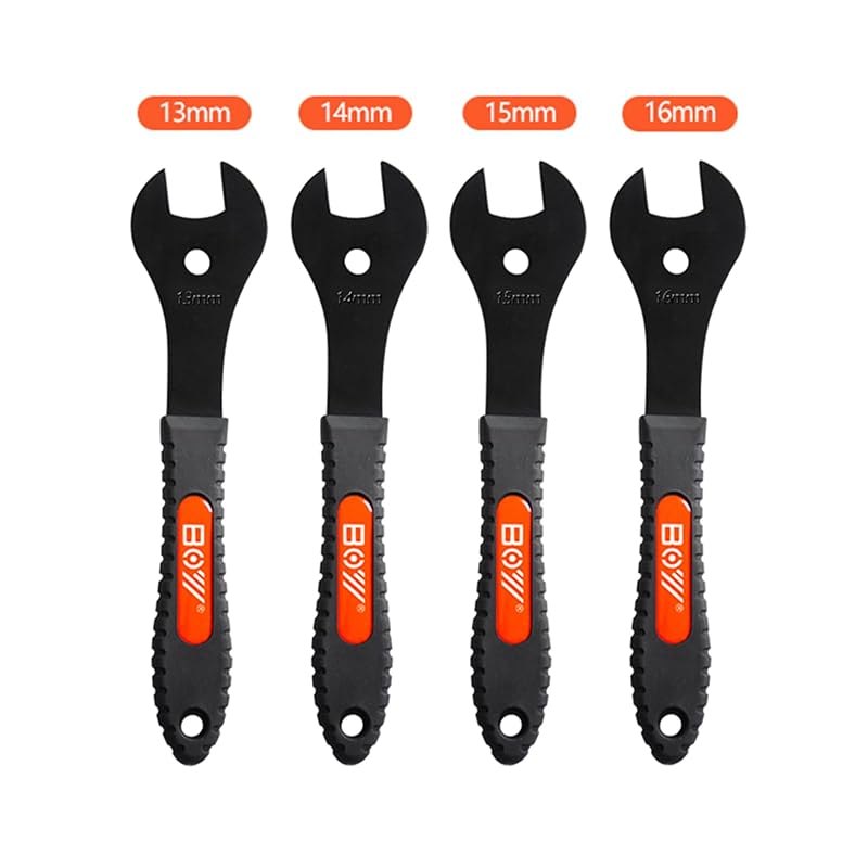 4-Piece Bicycle Cone Wrench Set 13-16mm – Slim Jaw Bike Cone Spanners with Storage Hole
