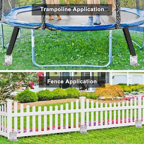 BeneLabel 6 Pack 24-Inch Ground Anchors with Spiral Blades & L-Brackets for Shed, Tent, Swing Set, Fence, Carport
