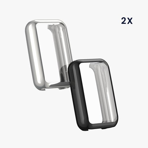 kwmobile Case Compatible with Amazfit Band 7 Case - 2X TPU Silicone Fitness Tracker Cover - Transparent/Rose Gold