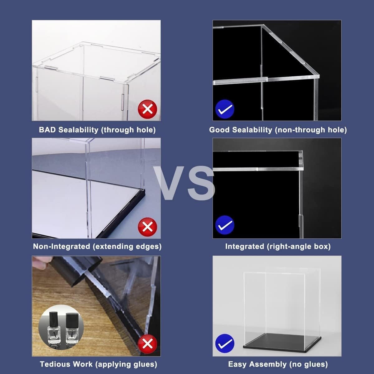 Skiennix Football Display Case - Acrylic Box with Riser Stand for Full-Size Footballs & More