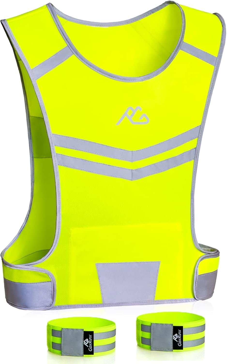 Skiennix Reflective Running Vest - High Visibility Safety Gear for Night Cycling & Motorcycle Riding