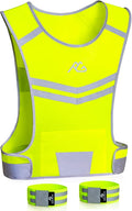 Skiennix Reflective Running Vest - High Visibility Safety Gear for Night Cycling & Motorcycle Riding