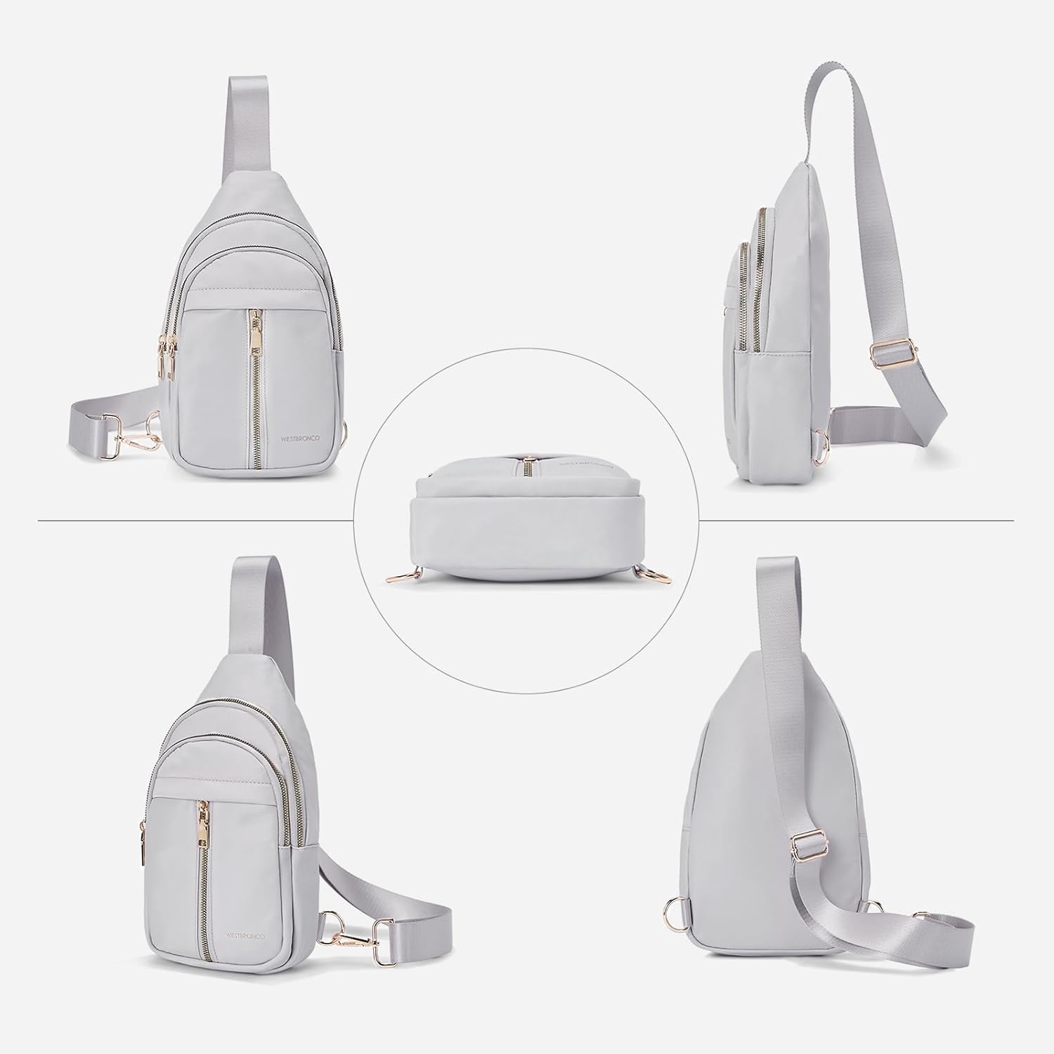 Westbronco Small Sling Bag - Lightweight Nylon Crossbody Backpack for Travel & Daily Use