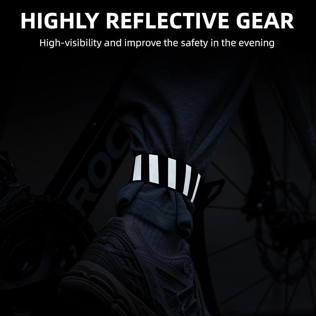 ROCKBROS Reflective Bicycle Ankle Strap - Safety Leg Bands for Cycling & Jogging Gear