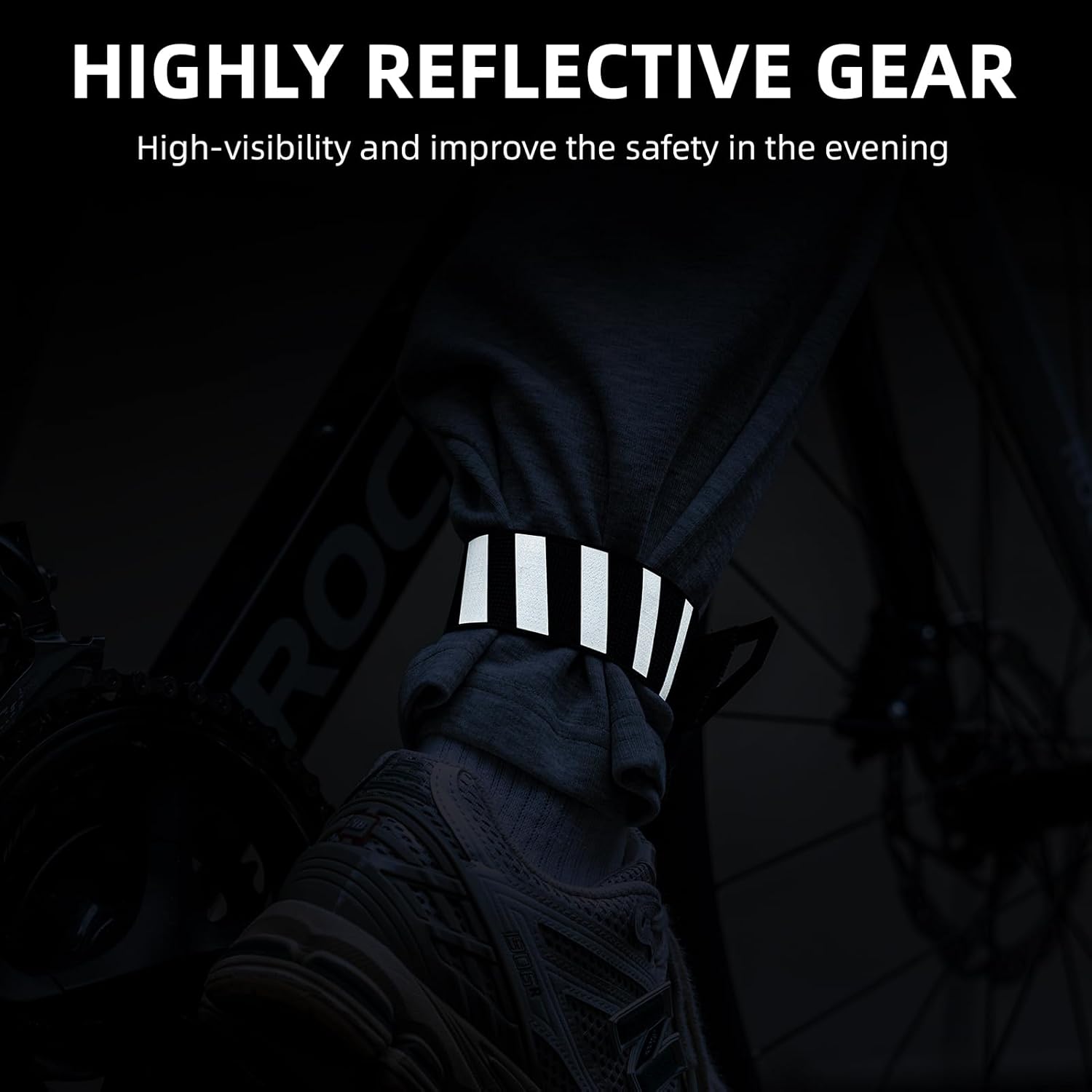 ROCKBROS Reflective Bicycle Ankle Strap - Safety Leg Bands for Cycling & Jogging Gear