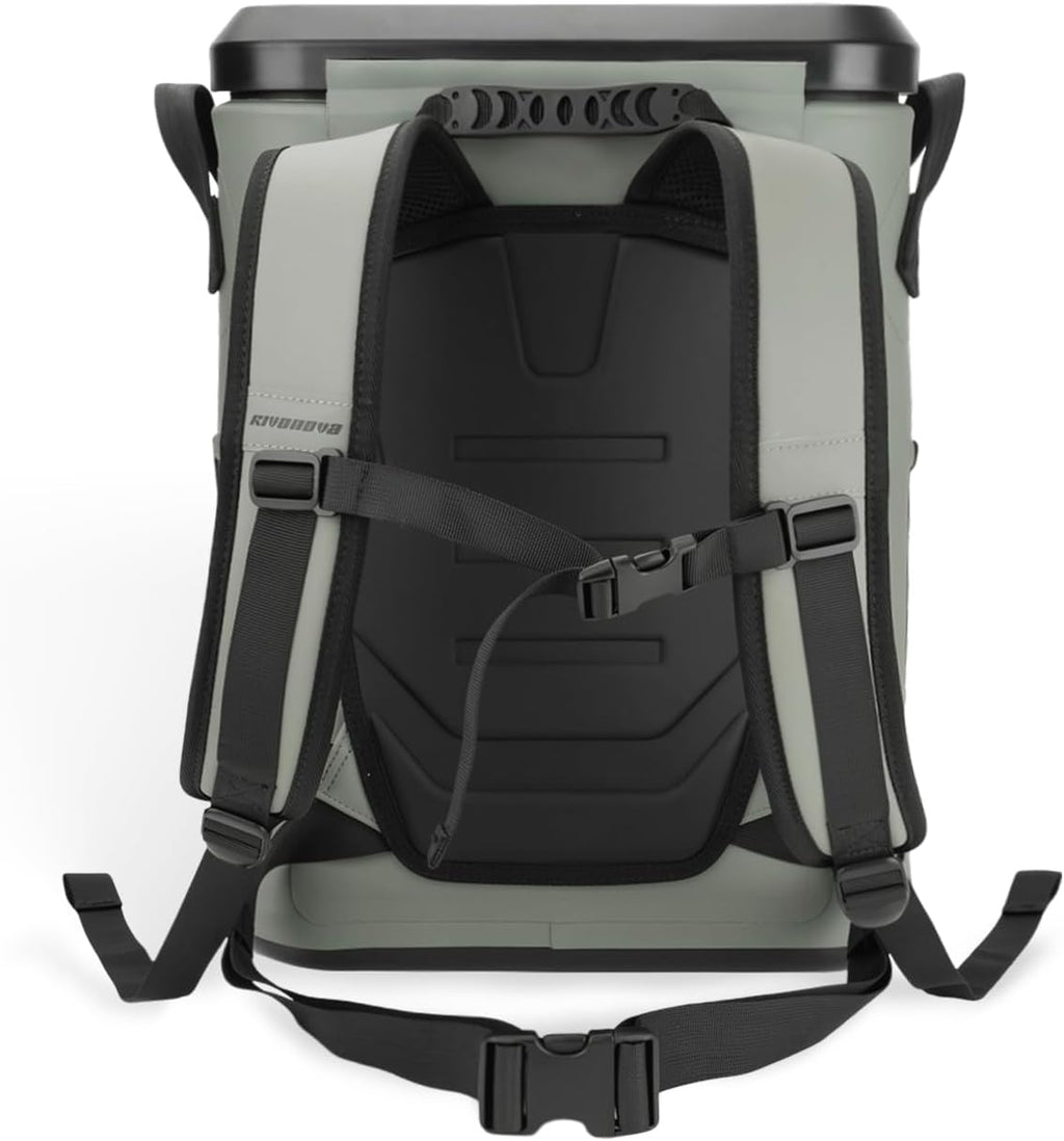 Zipperless Magnetic Cooler Backpack by [Brand Name] - 24 Can Insulated Soft Cooler | Leakproof & Durable for Kayaking, Camping, and Boating